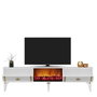 Hanah Home Doruk Fireplace - Blanco y Dorado